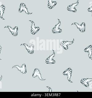seamless pattern disaster tornado cartoon vector Stock Vector