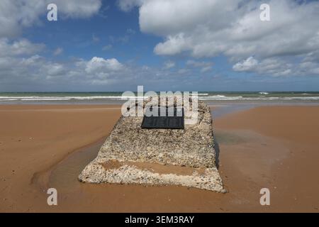American 1st Infantry Division Combat Medics Memorial on Omaha beach at Colleville-sur-Mer, Normandy, France Stock Photo