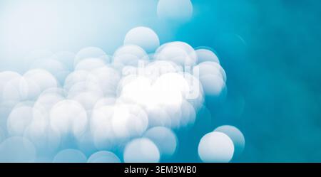 Blurred turquoise ocean water surface with soft bokeh in sunny artistic abstract. Shimmering sea closeup. Summer background design nature blue Stock Photo