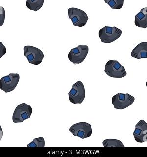 pattern metal helmet welding cartoon vector Stock Vector