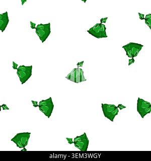 pattern waste trash bag cartoon vector Stock Vector