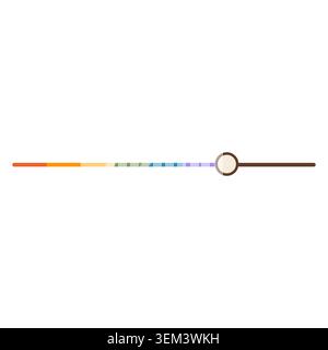 Retro 90s desktop computer slider adjustment bar with rainbow pride accent scale isolated on white background. Nostalgic Y2K technology dashboard Stock Vector