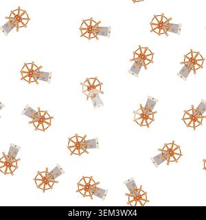 pattern wind mill farm cartoon vector Stock Vector
