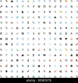 Diverse icon set exploring various business concepts Stock Vector