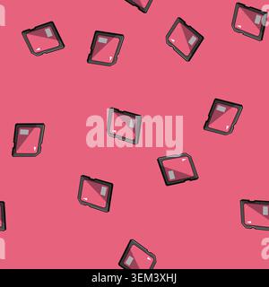 seamless pattern capacity sd card cartoon vector Stock Vector