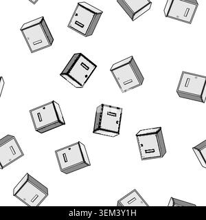 pattern Wall mounted letter box receiving mail messages Stock Vector