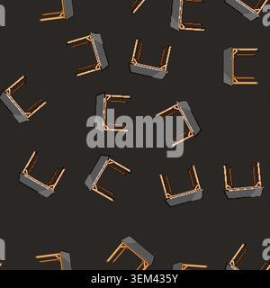 seamless pattern exterior pergola patio cartoon vector Stock Vector