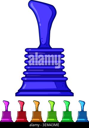 pump plunger cartoon vector graphic Stock Vector