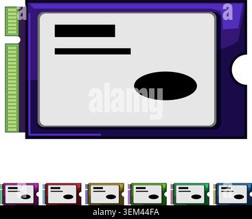 hardware ssd storage cartoon vector graphic Stock Vector