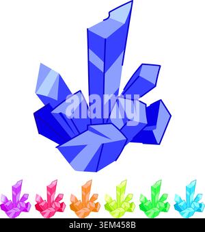 Ice crystal shard formation growing abstract design graphic Stock Vector