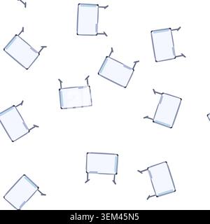 pattern classroom electronic whiteboard cartoon vector Stock Vector