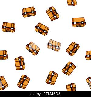 pattern Orange plastic toolbox holding essential repair tools Stock Vector
