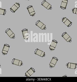 seamless pattern lightweight trolley bag cartoon vector Stock Vector