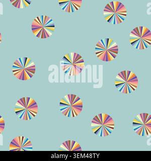 seamless pattern Pastel color wheel showing diverse segments and variety Stock Vector