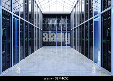 Concept interior big data center server Stock Photo