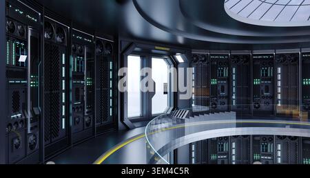 Concept interior big data center server Stock Photo