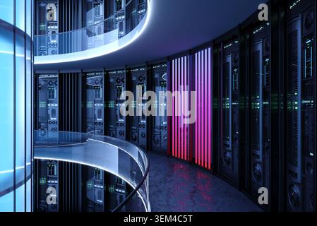 Iinterior of big data center server Stock Photo