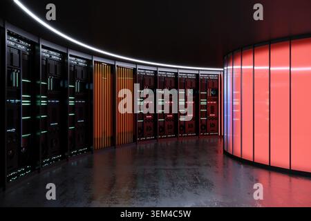 Concept interior of data center server Stock Photo
