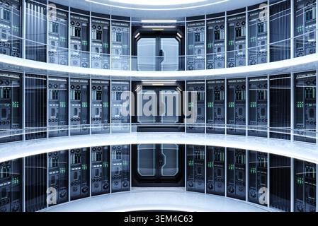 Concept interior big data center server Stock Photo