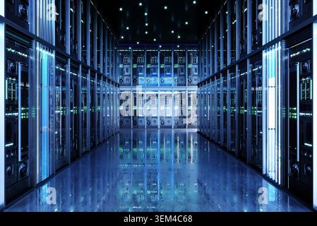 Concept interior big data center server Stock Photo