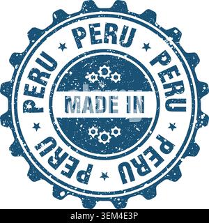 Made in Peru stamp. Made in Peru blue grunge round stamp Stock Vector