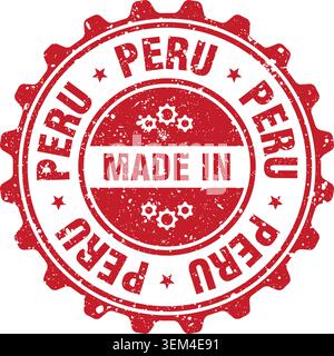 Made in Peru stamp. Made in Peru red grunge round stamp Stock Vector