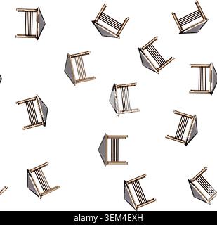 pattern building pergola patio cartoon vector Stock Vector