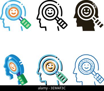 minimal optimistic way of thinking biohacking icon vector Stock Vector