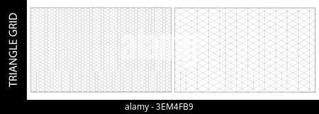 Isometric triangle blueprint for angle grid paper mockup. Surface texture with 60 degree pattern and math graphic layout, linear plan mesh. Geometric Stock Vector