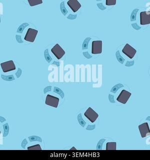 seamless pattern sport smart watch cartoon vector Stock Vector