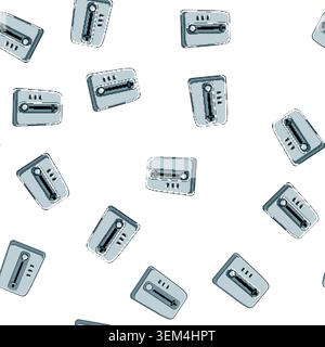 pattern kitchen toaster bread cartoon vector Stock Vector