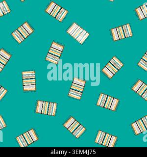 seamless pattern vintage boho rug cartoon vector Stock Vector