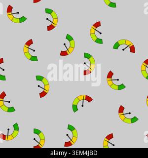 seamless pattern dashboard speedometer cartoon vector Stock Vector