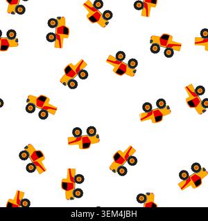 pattern big monster truck cartoon vector Stock Vector