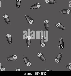 seamless pattern adapter car charger wireless cartoon vector Stock Vector
