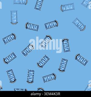seamless pattern Portable toilet offering temporary sanitation solution Stock Vector