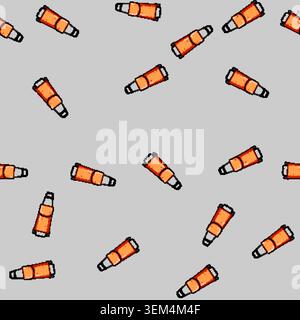 seamless pattern spinner trolley bag cartoon vector Stock Vector