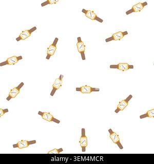 pattern analog watch wrist cartoon vector Stock Vector