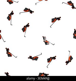 pattern mover lawn mower cartoon vector Stock Vector
