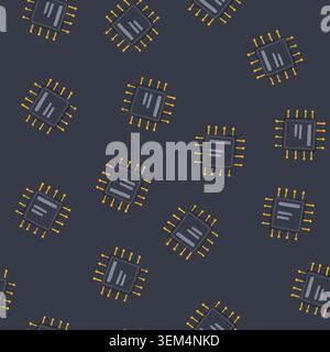 seamless pattern memory microchip cartoon vector Stock Vector