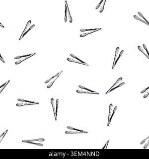 pattern braai tongs hand cartoon vector Stock Vector