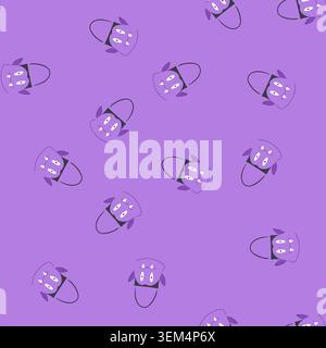 seamless pattern kid halloween bucket cartoon vector Stock Vector