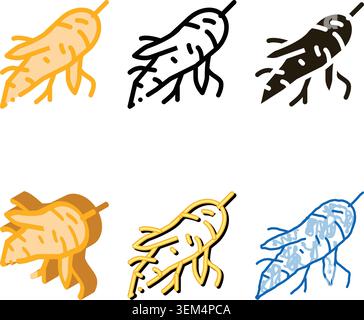 batata vegetable icon vector outline simplified Stock Vector