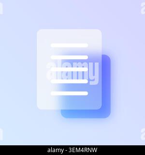 Document glassmorphism icon. Stock Vector