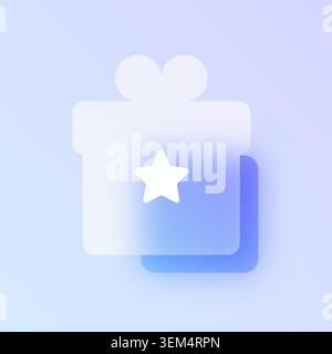 Gift box glassmorphism icon. Stock Vector