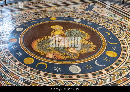 ROME, VATICAN - MARTH 9, 2023: This is a 1st century AD mosaic on the floor in the Greek Cross Hall in the Vatican Museums. Stock Photo