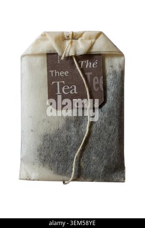 teabag tea bag from box of Thee tea tee the isolated on white background Stock Photo