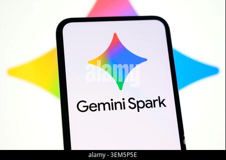 Paris, France - 5 June 2026: Gemini Spark logo displayed on a smartphone screen. Stock Photo