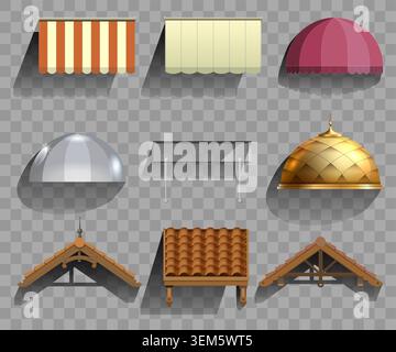 Set shelters for the facade Stock Vector