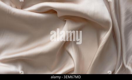 Soft beige fabric background with elegant drapery and smooth textile texture Stock Photo